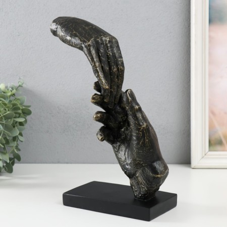 Souvenir Polystone "Touching Hands" for metal 18.4x10.4x29.4 cm-1