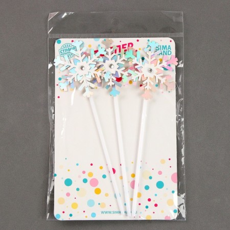 Set for decorating the Snowflake cake, multi -colored, 3 pcs.-2