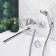 BUNNE BOOOU B8213-46F bath, pour 300 mm, shower set, brass, chrome
