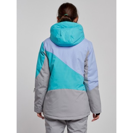 Ski jacket female winter, size 46, green color-3