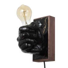 Bra Right hand fist E27 60W black/gold 18x18x10cm