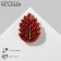 Alder's “leaf” brooch, red color in matte gold