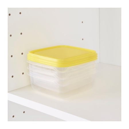 A set of rod containers, 3 pcs, 0.6 l, the color is transparent / yellow-2