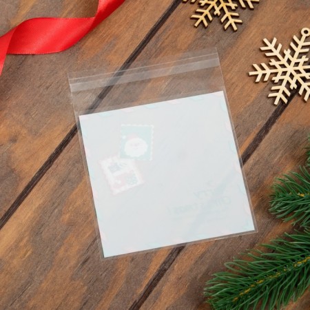 BOPP package with sticky tape, "New Year's post", 10 x 11 cm-1