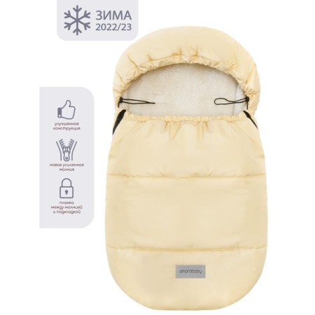 Winter fur envelope Snowy Travel, 85 cm