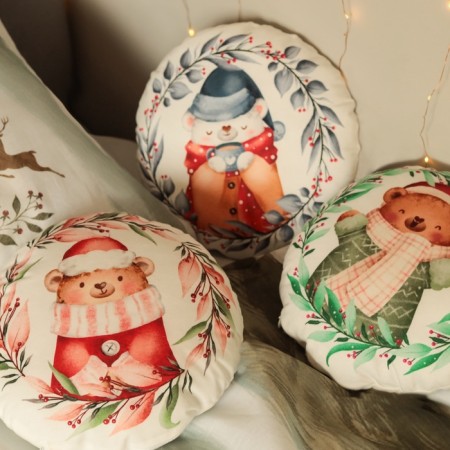 New Year. Decorative Ethel Pillow "Bear" 32*32 cm-6