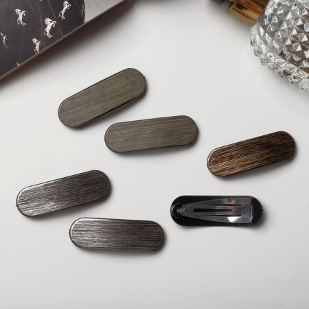 Invisibility for Herty hair (set 6 pcs) strip texture, 5.5 cm, gray-brown-1
