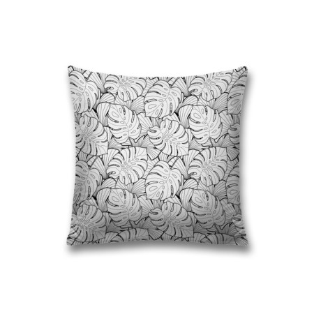 Decorative pillowcase "Black and white tropics", on a zipper, size 45x45 cm