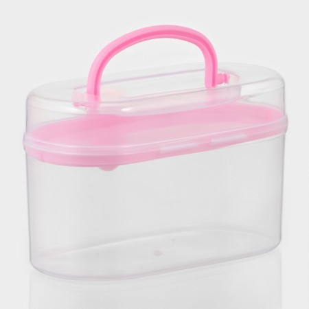 Organizer for storage with an insert, 12 × 7.5 × 7.5 cm, pink color-2