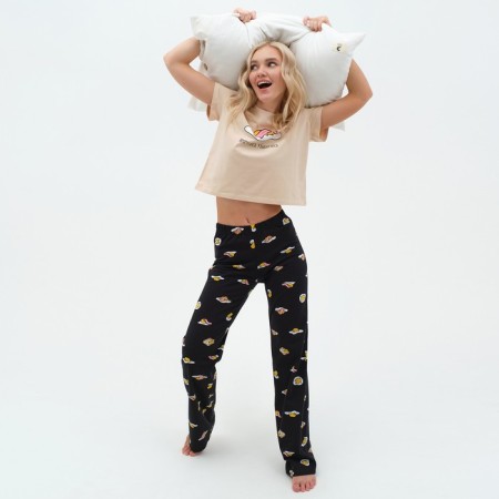 Female pajamas (T -shirt and trousers) KAFTAN EGG p. 52-54, beige-4