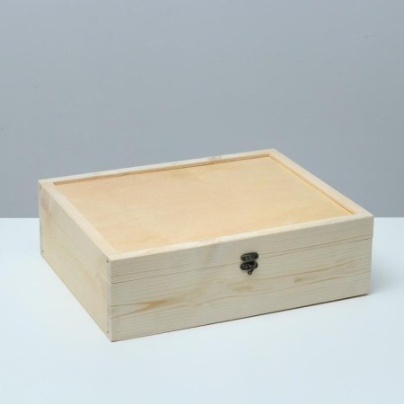 Gift box 35 × 29 × 11 cm wooden, plywood lid 4 mm, fittings-2