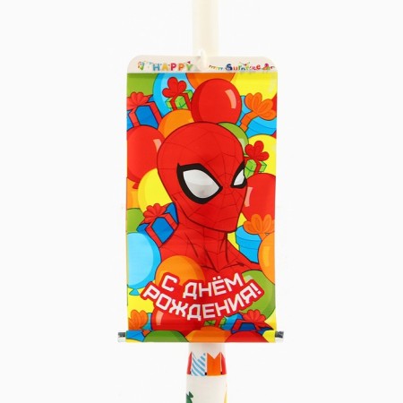 Candle-Surprise in a cake, with a postcard, Spider-Man-4