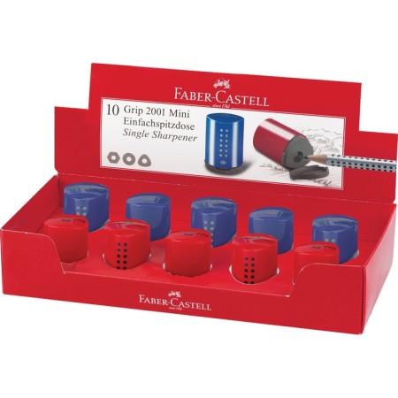Plastic griller Faber-Castell Grip 2001 mini, 1 hole, container, red-blue-4