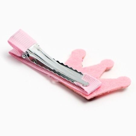 Hair clip "Crown" with rhinestones, 2 pcs 5.5 cm, princesses-1