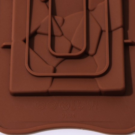 Form for chocolate of the Dolyan "Crushed Chocolate", 21.2 × 10.6 × 1 cm, brown color-3