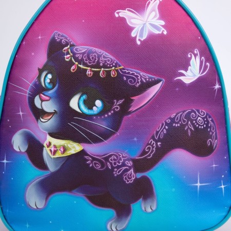 Baby backpack for the girl "Beauty cat", 23x20.5 cm, lightning department-2