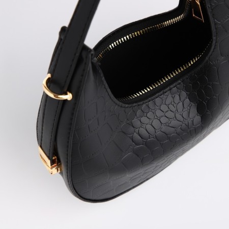 Women's bag over the shoulder, black color 21*21.5*6 cm-7