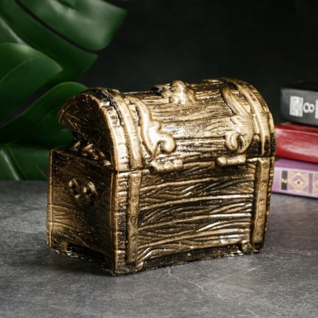 Piggy bank "chest" black with gold-2