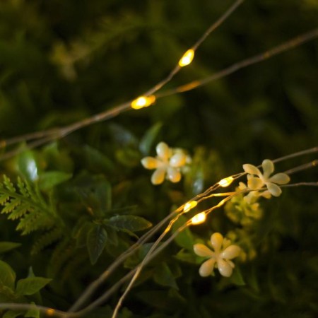 Garland “thread” 20 m dew, IP44, silver thread, 200 led, yellow glow, 2 modes, solar battery-2