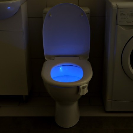 Lamp for the toilet with the sensor engine., RGB, 3 W, IP68, from BAT. 3*aaa, white-10