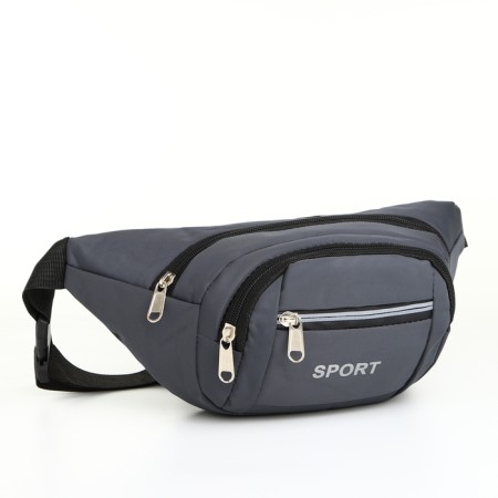 Lightning waist bag, 3 outer pockets, gray color