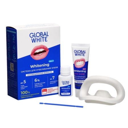 Complex for intensive teeth whitening Global White, gel 15 ml, toothpaste 30 ml-5