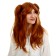 The carnival wig "anime" is red, with tails