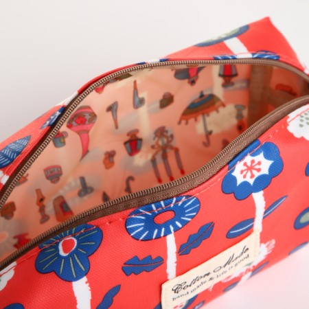 Cosmetic bag with lightning, red color-2