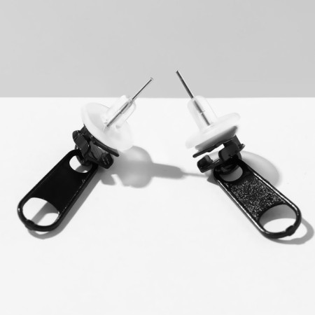 Emall earrings "Lack" dog, matte black color-1