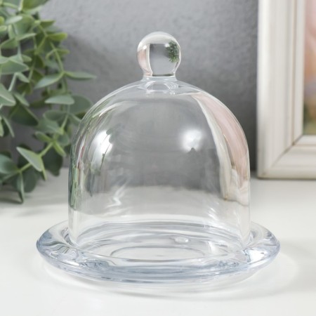 Glass of glass per 1 candle "Dome" transparent 12x12x12 cm-1
