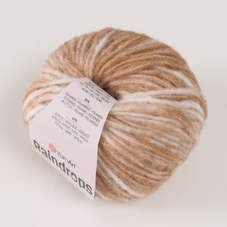 Rindrops yarn 18% wool, 35% polyamide, 47% acrylic 115m/50g (2902 Beige melange)-1