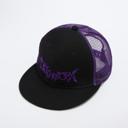 Men's cap with a straight visor Demon, black color, mesh, rr 56-2