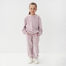 Костюм детский (свитшот, брюки) KAFTAN Plushy р.34 (122-128), лиловый