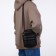 Male bag on lightning, long belt, black color