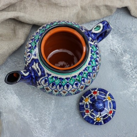 Rishtan ceramics "Patterns", 1000 ml, blue-9