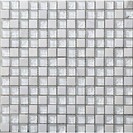 Glass mosaic with stone Bonaparte, Iceberg 300x300x8 mm