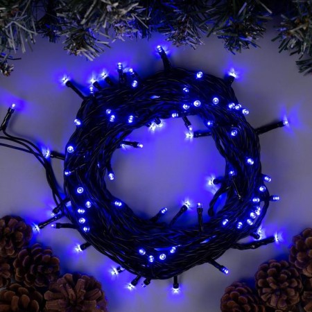 Garland “thread” 10 m, IP44, dark thread, 100 LED, glow blue, 8 modes, 220 V