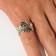 Ring "Japan" luminous, dragon, blue in black silver, dimensionless