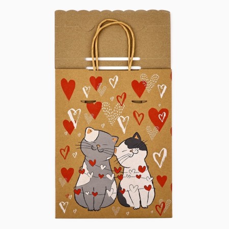 A package with a valve "with love", heart, craft, glitter, 19.5 × 10 × 25.2 cm-3
