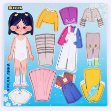 A training board with clothing on Velcro 
