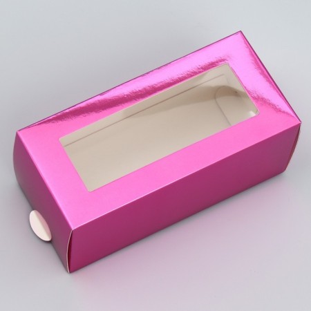 Box for Makarun, confectionery packaging "Pink", 12 x 5.5 x 5.5 cm-3