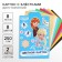 Cardboard color with sparkles, A4, 8 sheets, 8 colors, non -moped, bilateral, in the folder, 250 g/m², cold heart
