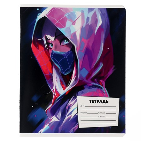 Notebook in a line of 18 sheets, 5 types of mix, cover coated cardboard, spider-man-8