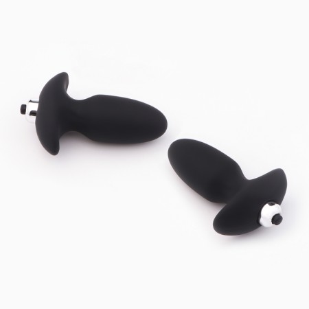 Anal vibrovalla Oka-Chopka, with vibropuli, 7.5 x 3.5 cm, software, silicone, black-4