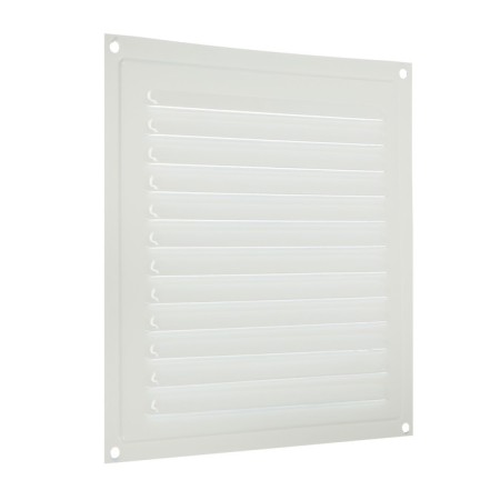 Ventilation grate "Space" luxury RM1919, 190 x 190 mm, with a grid, metal, white-1