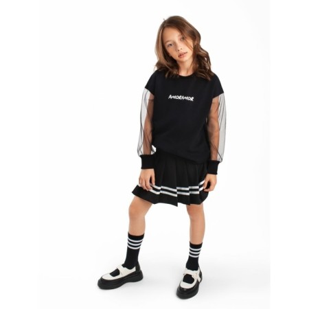 Sweatshirt for girl Crystal, height 146 cm, black color-12