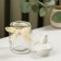 Glass Bank for bulk products with a ceramic cover "Bird", 300 ml, white color