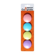 Set of magnets for boards D-4cm, 4 pieces, on a blister, pastel