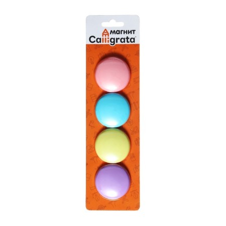 Set of magnets for boards D-4cm, 4 pieces, on a blister, pastel