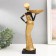 Souvenir Polystone stand "African with wicker basket" gold 33x16.5x10 cm